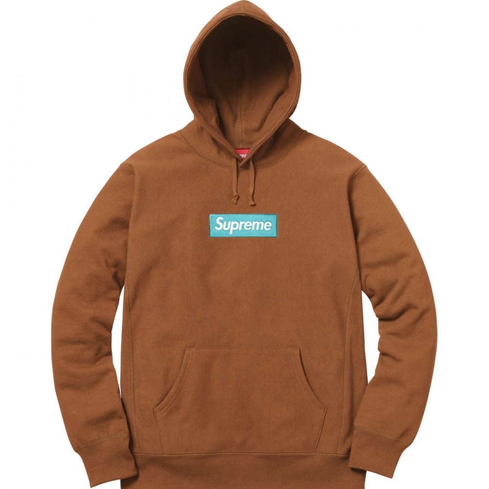 Supreme FW17 Rust w/Teal Box Logo Hoodie